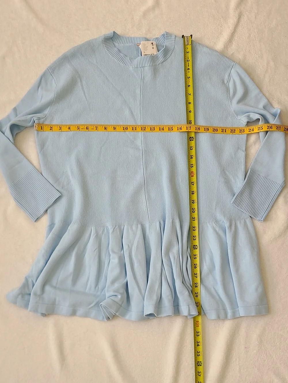 Free People NEW Time on My Side Mini Dress Ice Water Blue Sweater Knit Medium